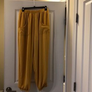 Mustard Joggers, new with tags! Size L...